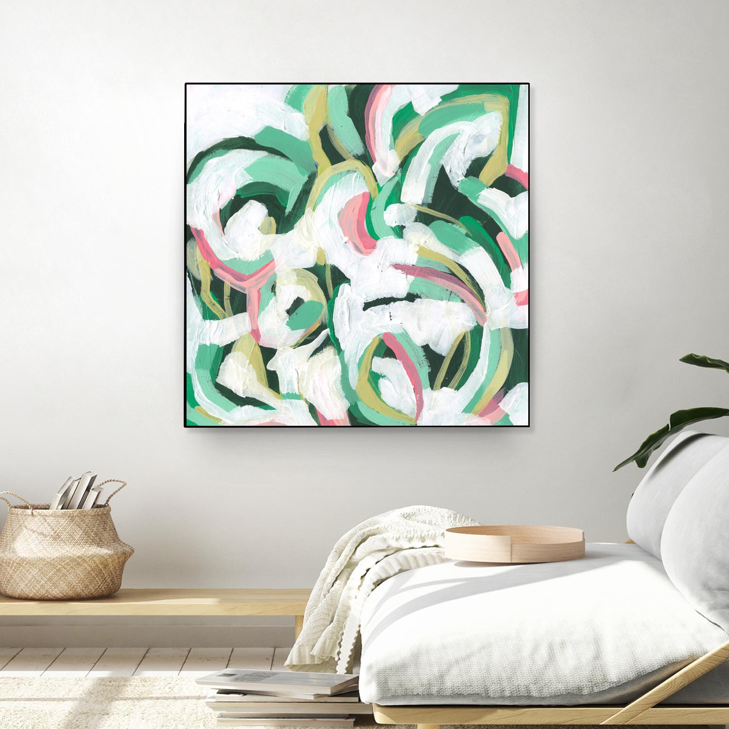 Mint Billows II by June Vess on GIANT ART - pink abstract abstract
