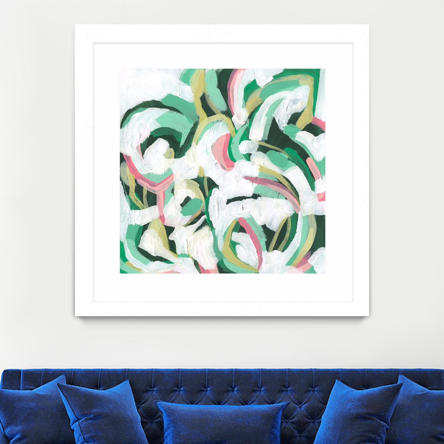 Mint Billows II by June Vess on GIANT ART - pink abstract abstract