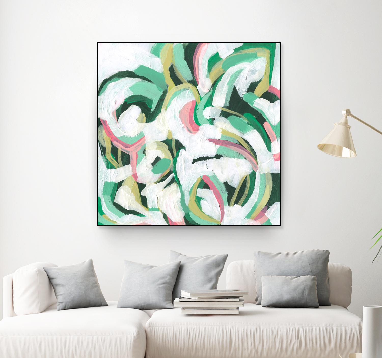 Mint Billows II by June Vess on GIANT ART - pink abstract abstract