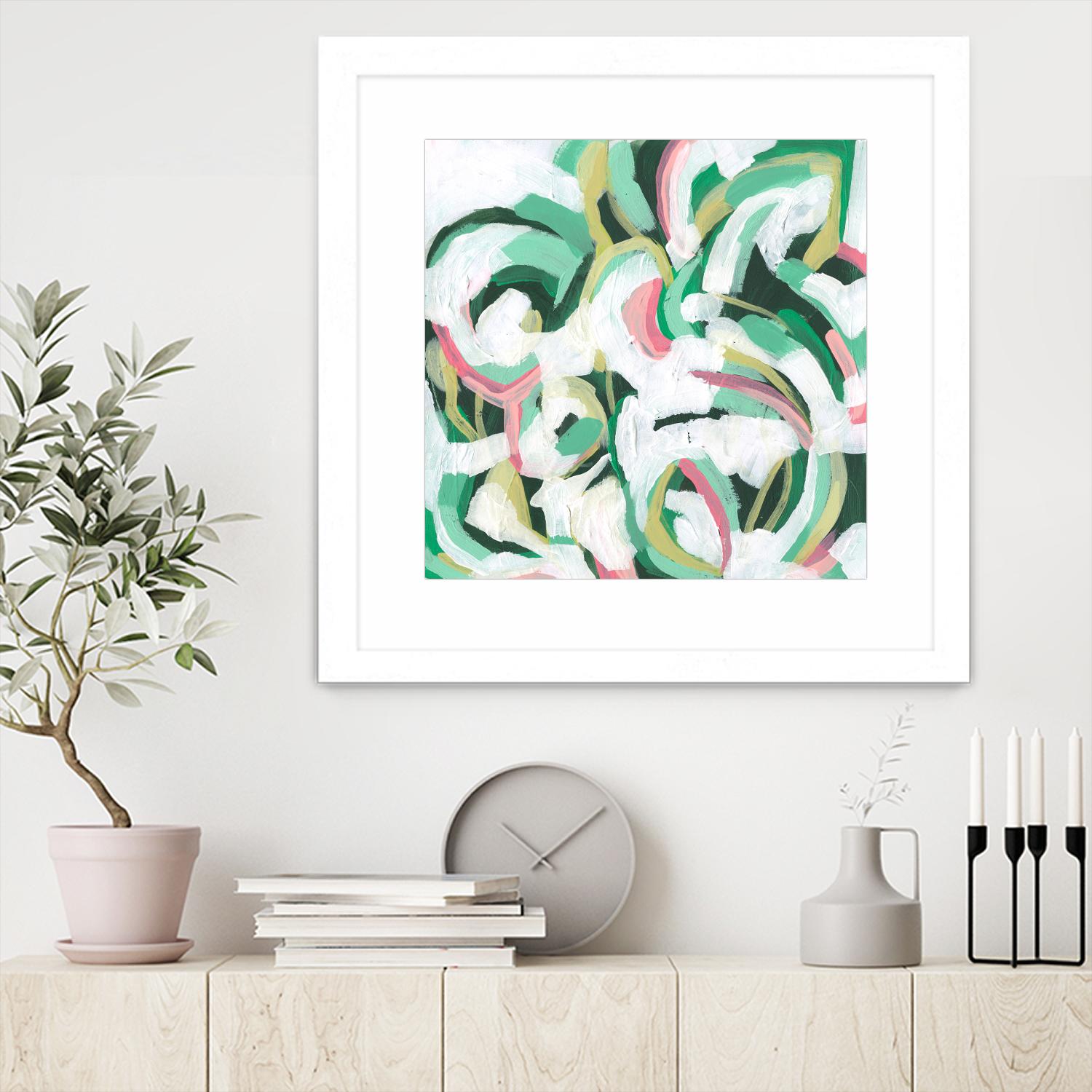 Mint Billows II by June Vess on GIANT ART - pink abstract abstract