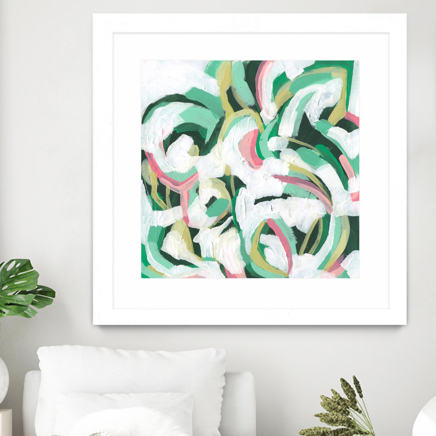 Mint Billows II by June Vess on GIANT ART - pink abstract abstract