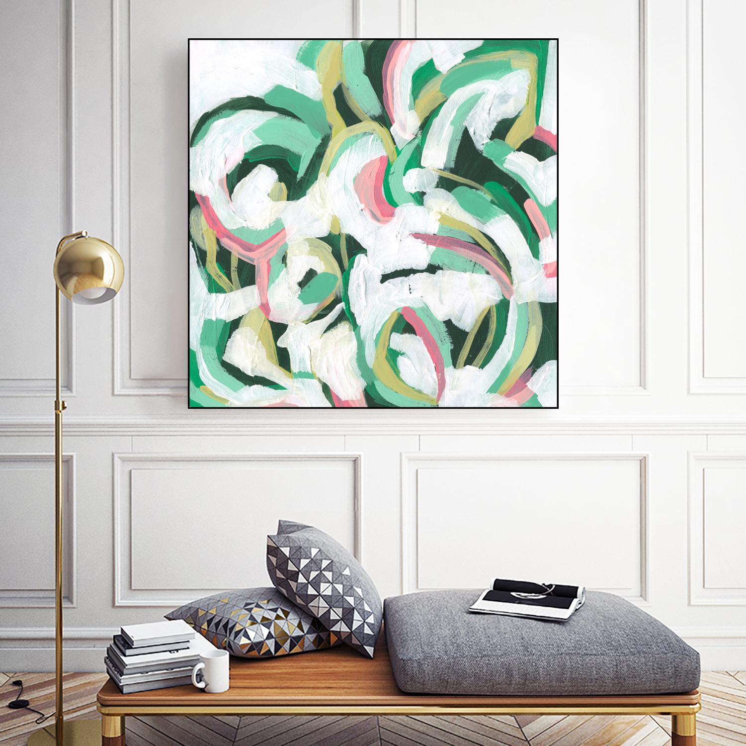 Mint Billows II by June Vess on GIANT ART - pink abstract abstract