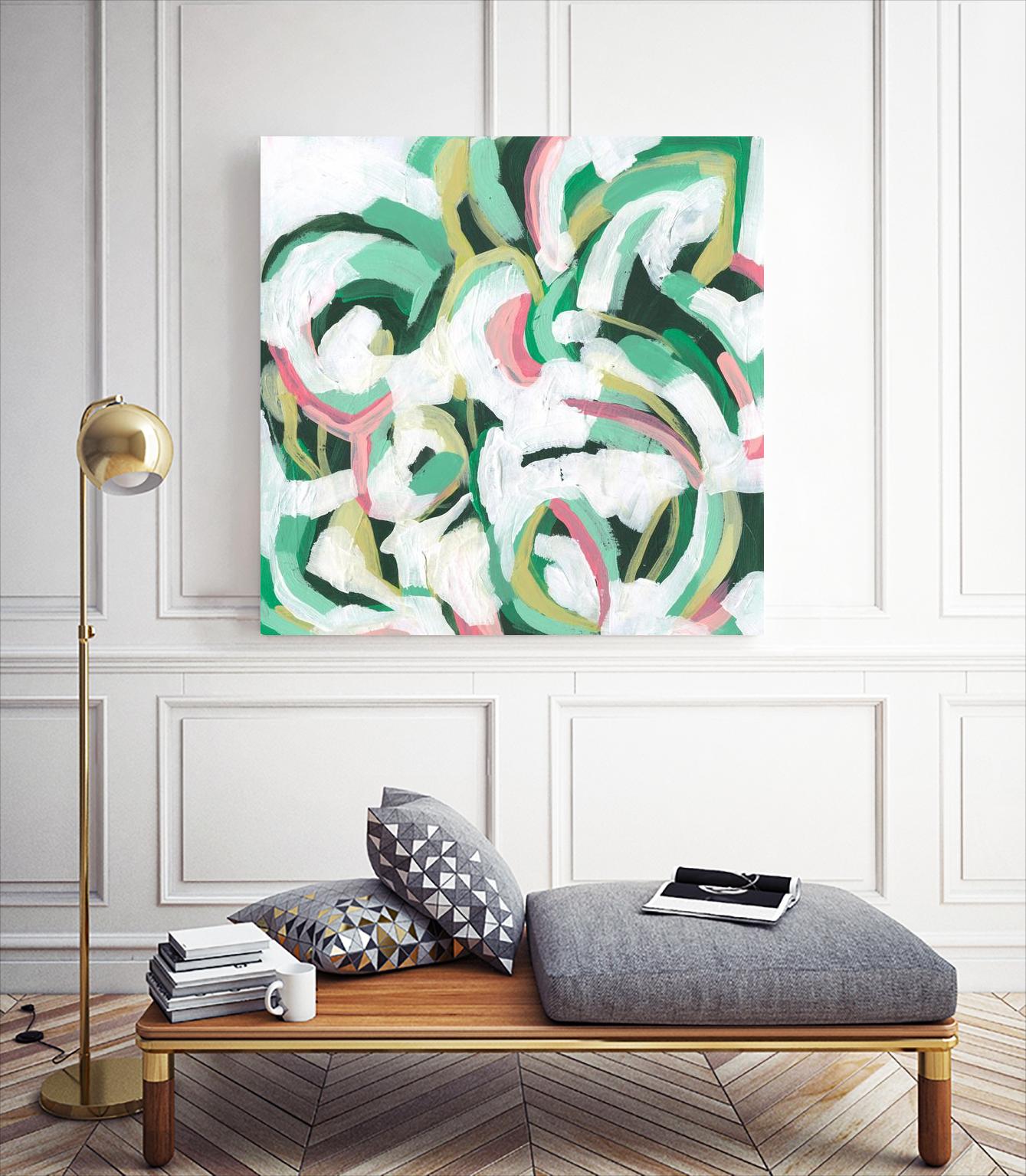 Mint Billows II by June Vess on GIANT ART - pink abstract abstract