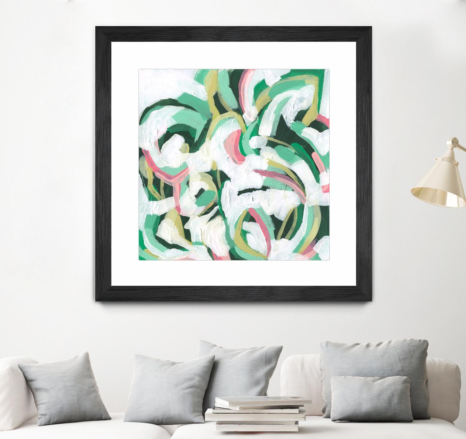 Mint Billows II by June Vess on GIANT ART - pink abstract abstract