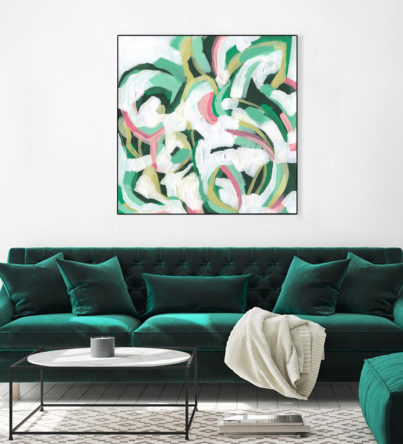 Mint Billows II by June Vess on GIANT ART - pink abstract abstract