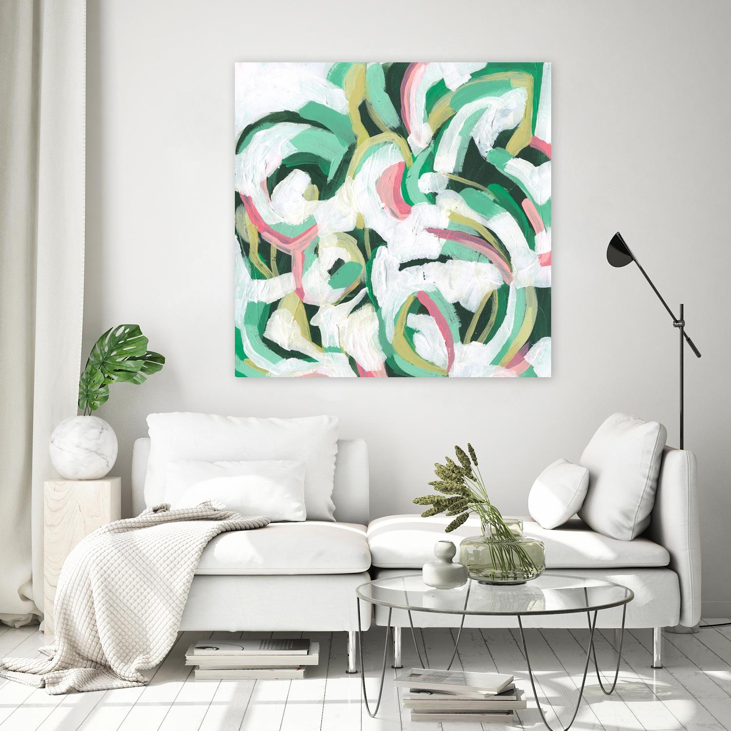 Mint Billows II by June Vess on GIANT ART - pink abstract abstract