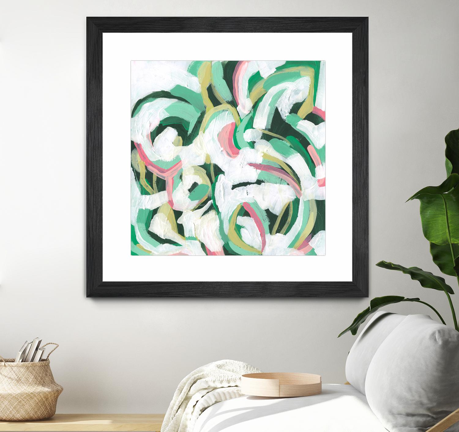 Mint Billows II by June Vess on GIANT ART - pink abstract abstract