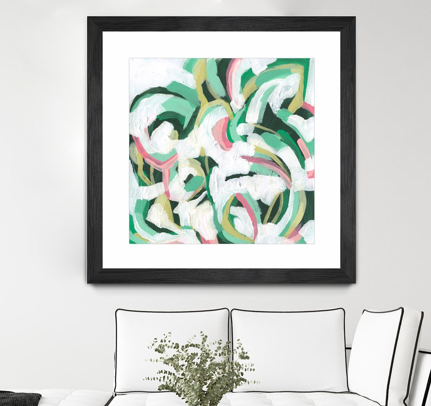 Mint Billows II by June Vess on GIANT ART - pink abstract abstract