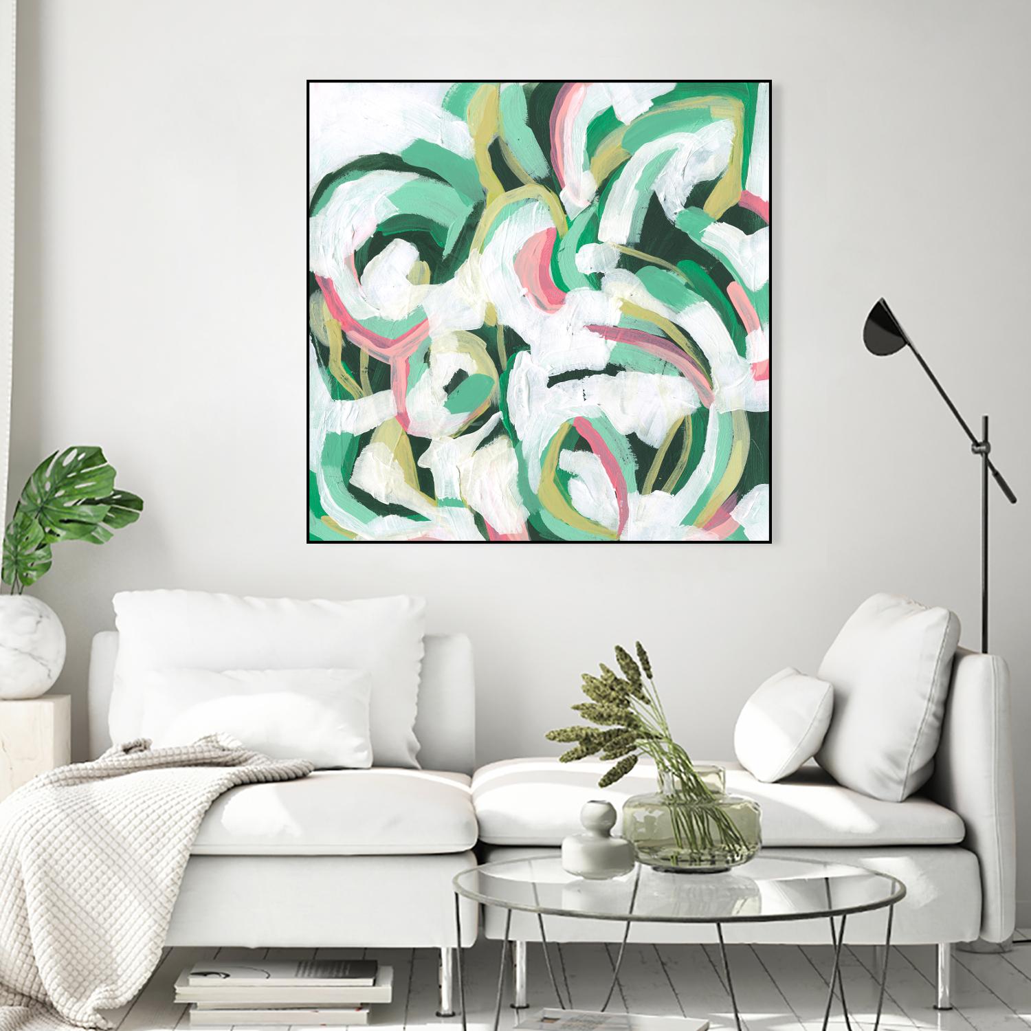 Mint Billows II by June Vess on GIANT ART - pink abstract abstract