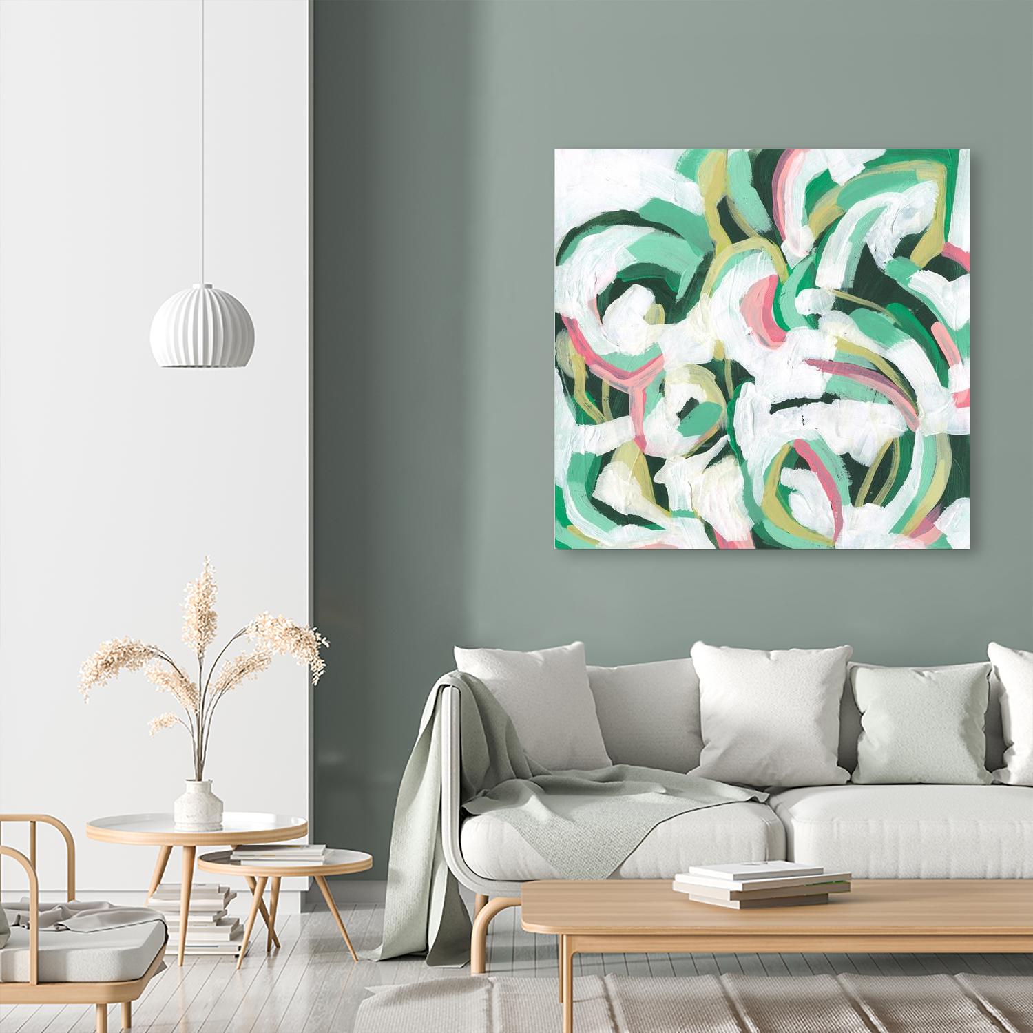 Mint Billows II by June Vess on GIANT ART - pink abstract abstract