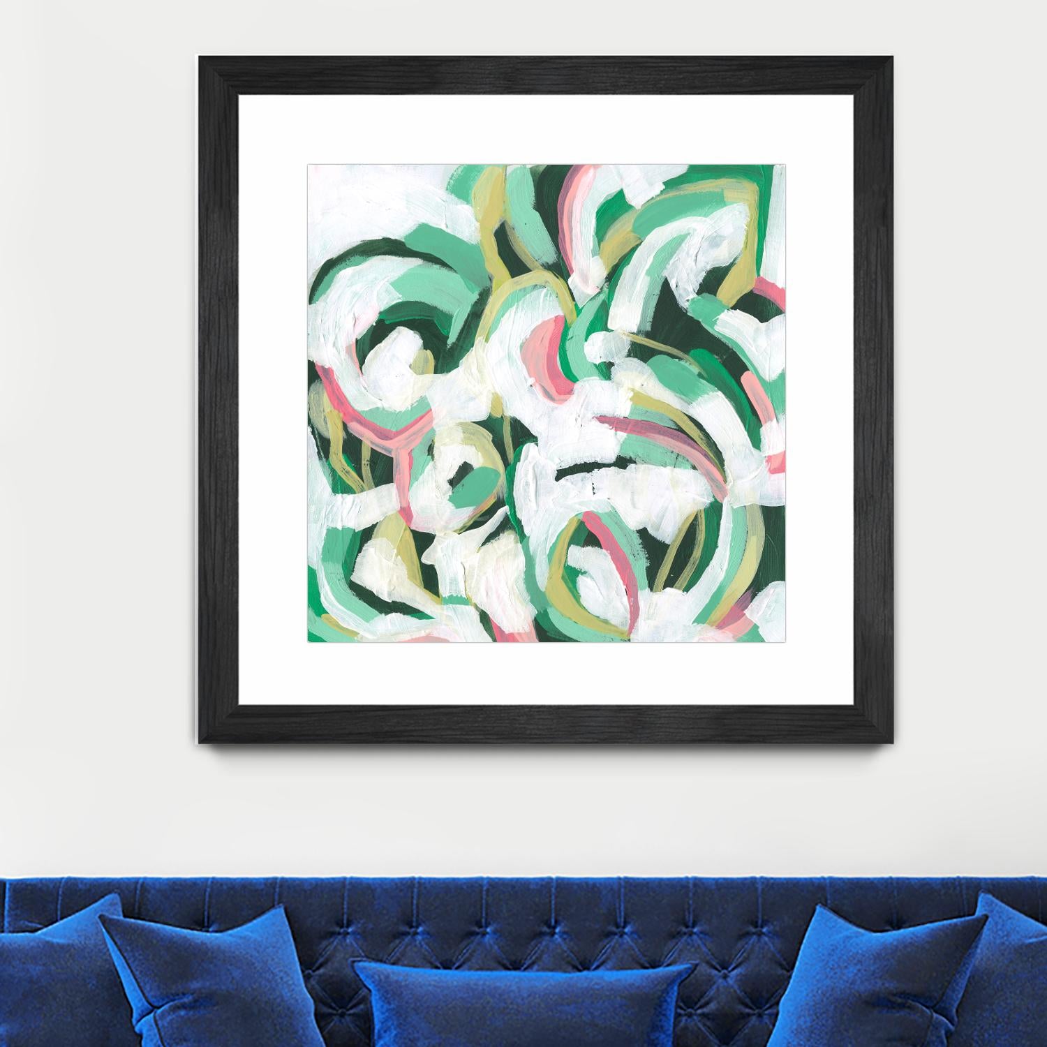 Mint Billows II by June Vess on GIANT ART - pink abstract abstract