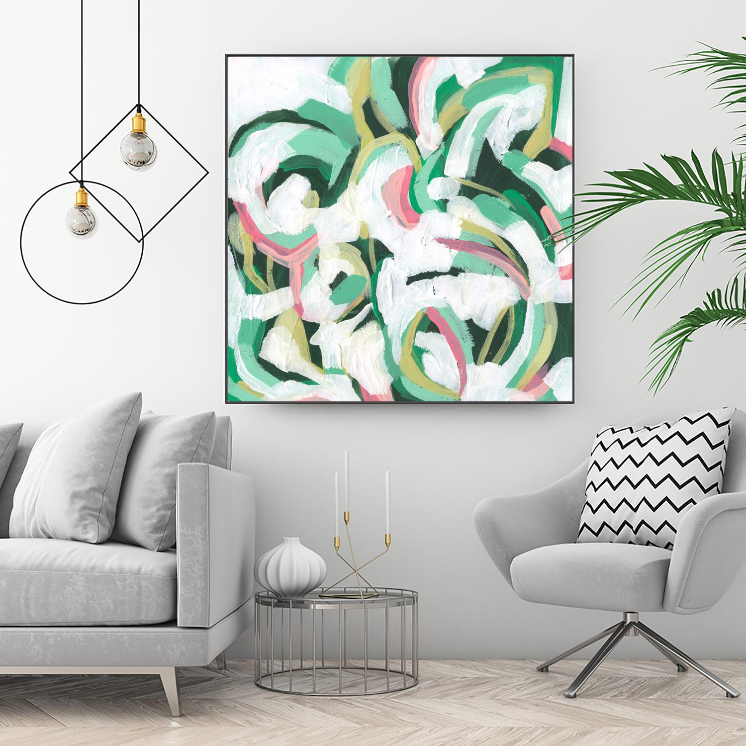 Mint Billows II by June Vess on GIANT ART - pink abstract abstract