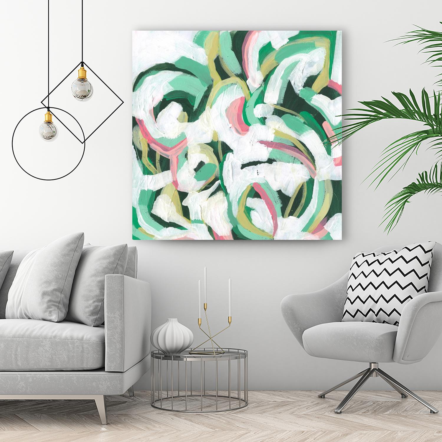 Mint Billows II by June Vess on GIANT ART - pink abstract abstract