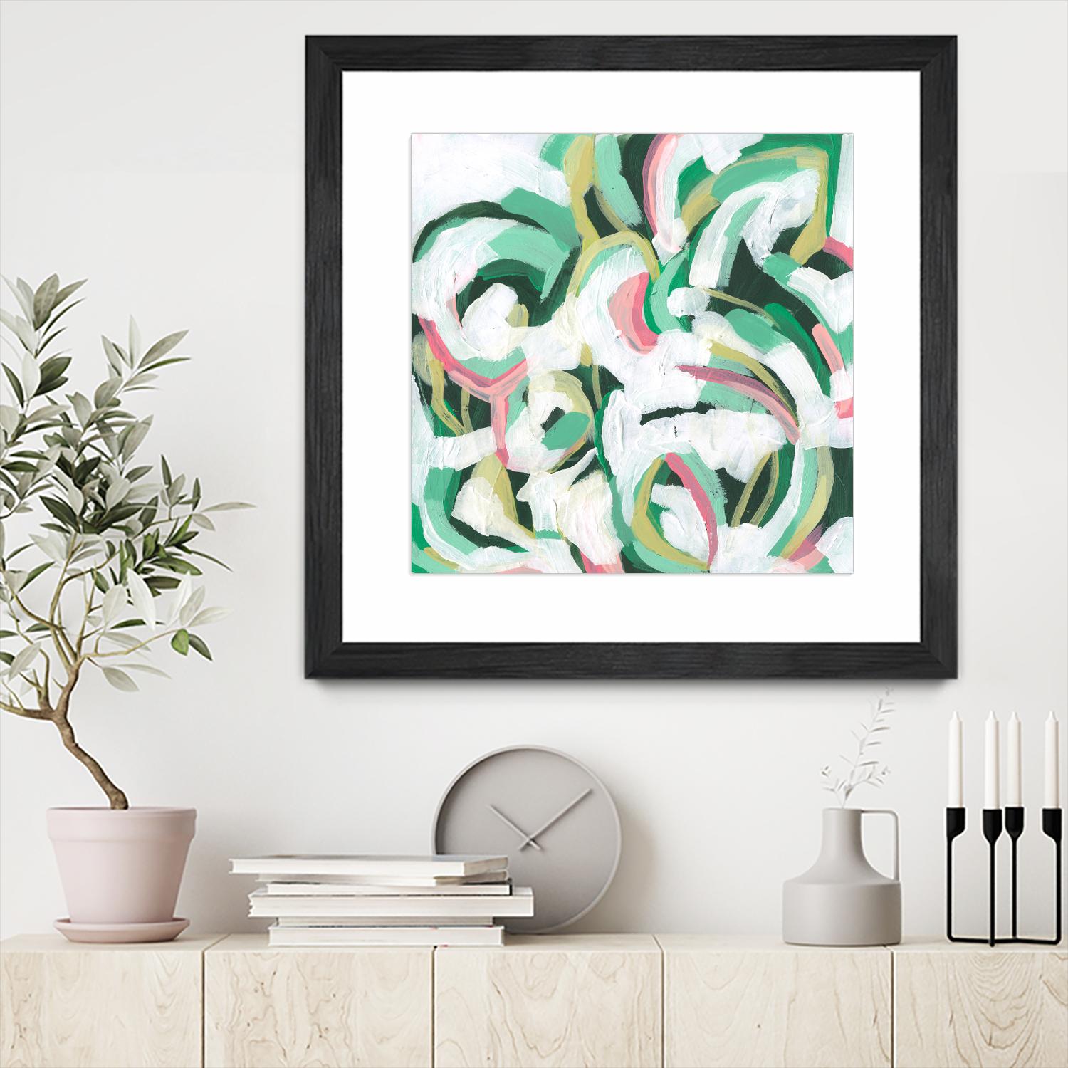 Mint Billows II by June Vess on GIANT ART - pink abstract abstract