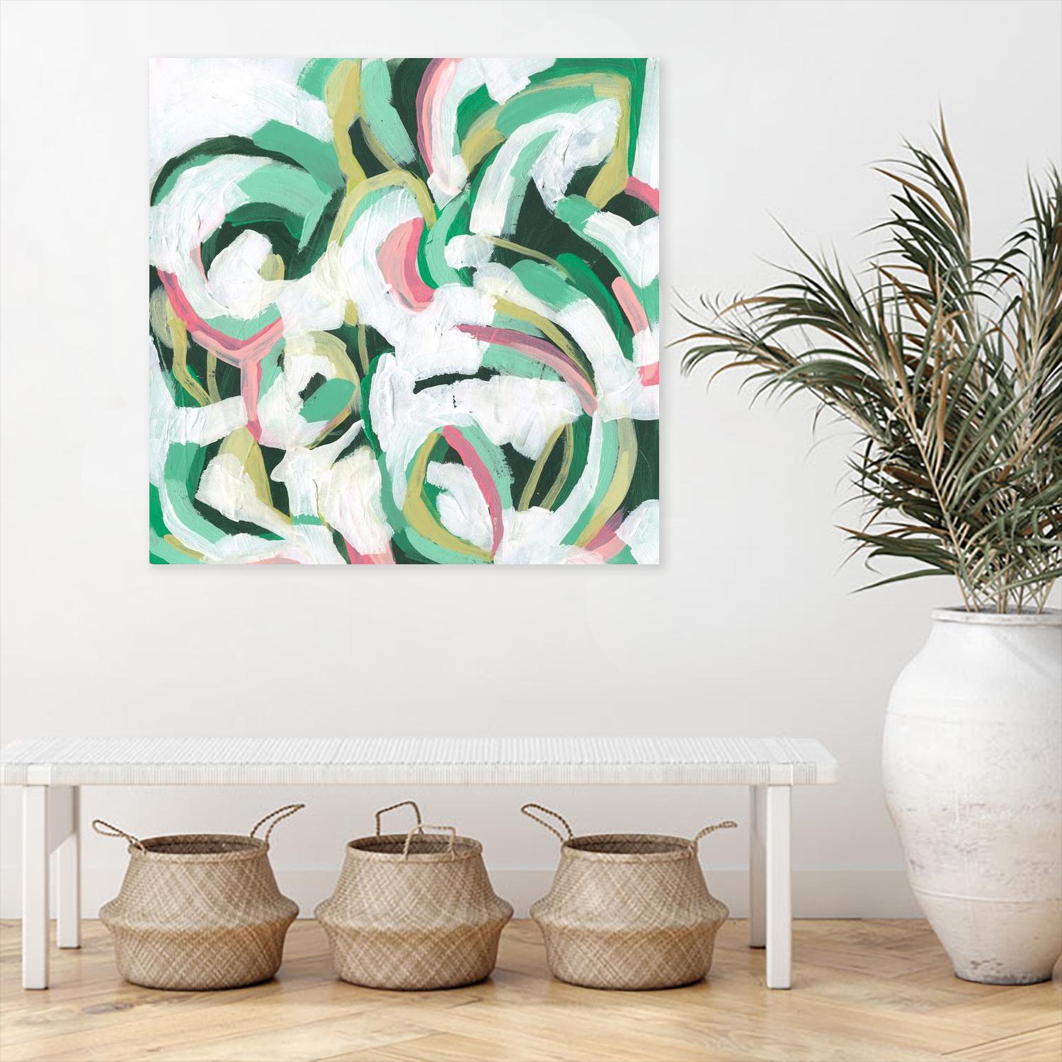 Mint Billows II by June Vess on GIANT ART - pink abstract abstract