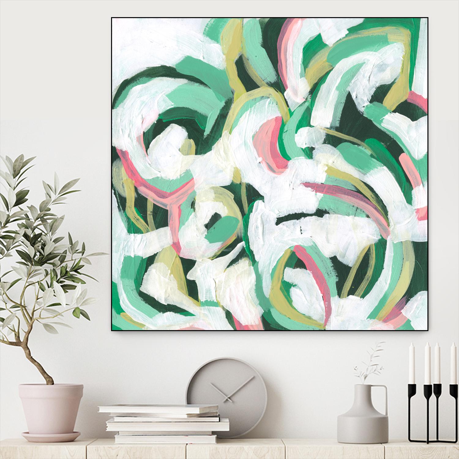 Mint Billows II by June Vess on GIANT ART - pink abstract abstract