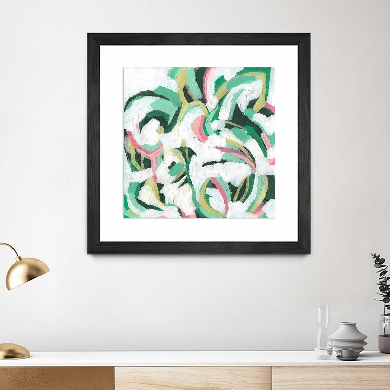 Mint Billows II by June Vess on GIANT ART - pink abstract abstract