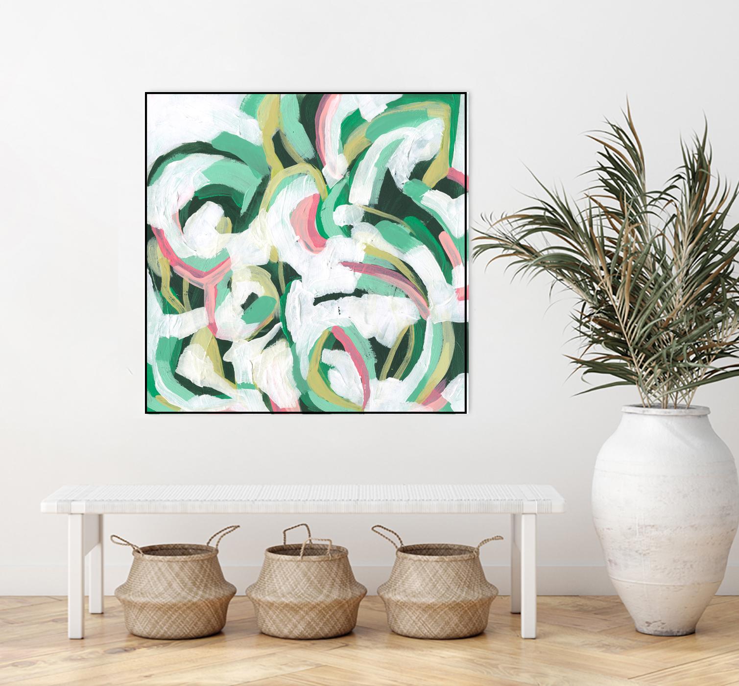 Mint Billows II by June Vess on GIANT ART - pink abstract abstract
