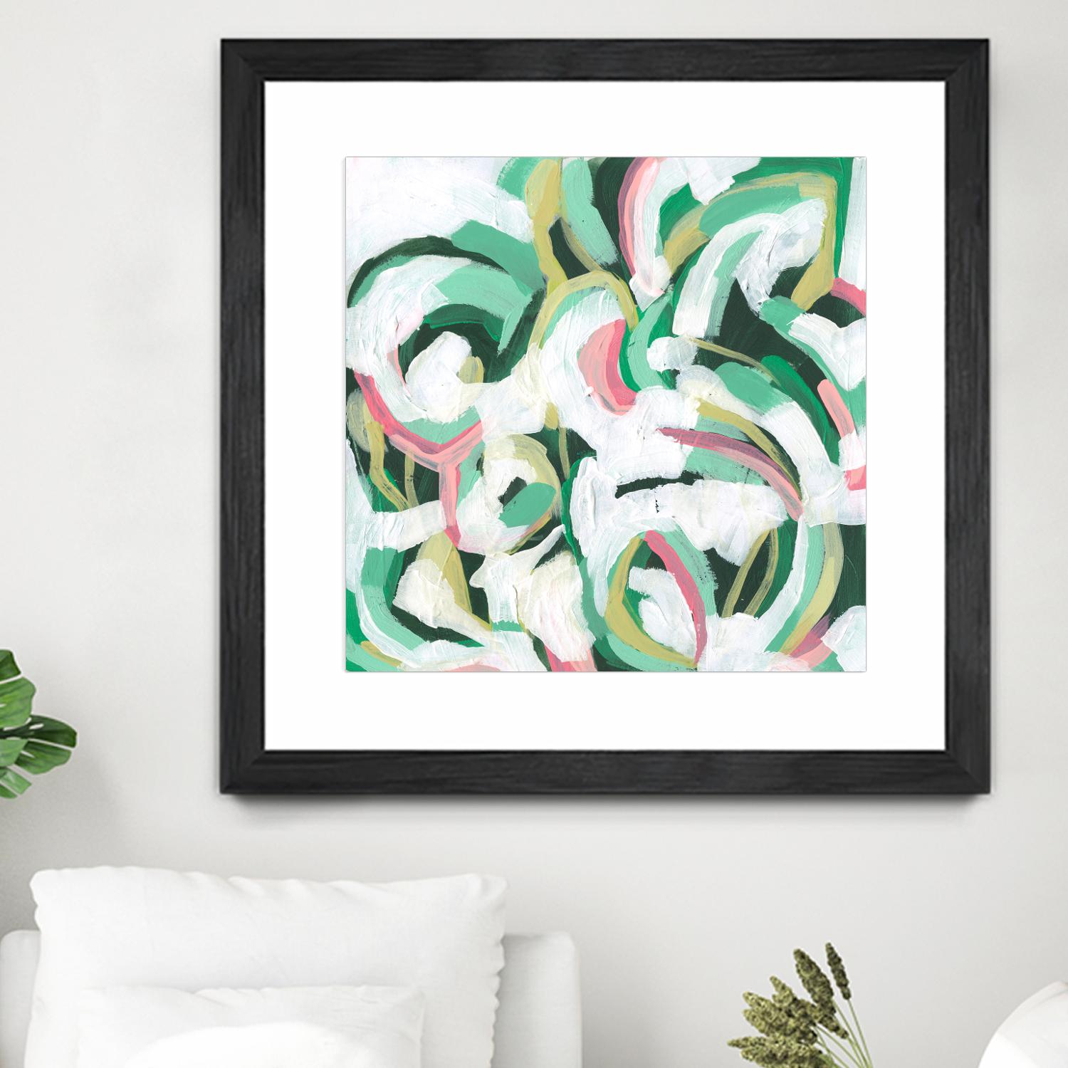 Mint Billows II by June Vess on GIANT ART - pink abstract abstract