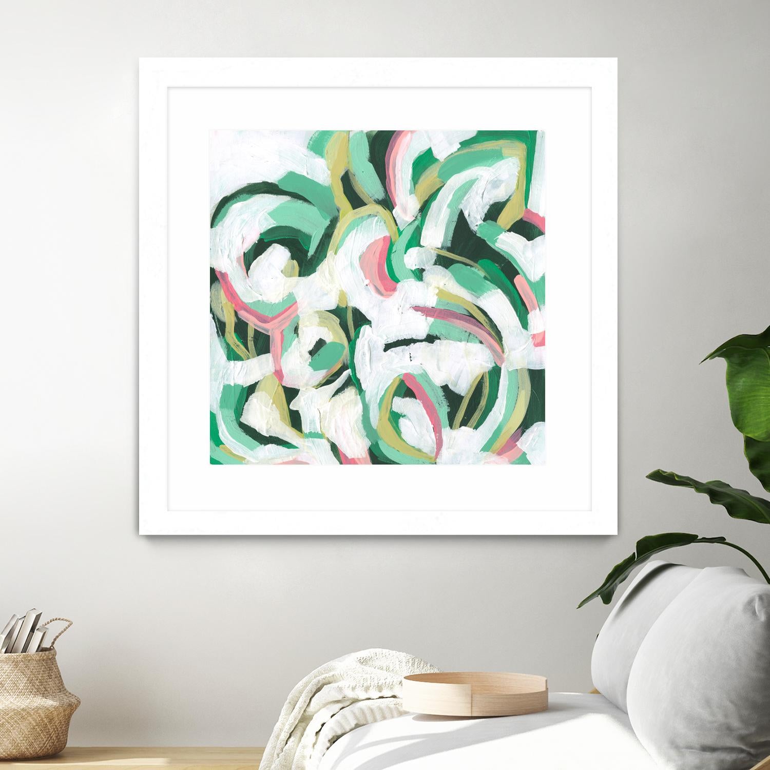 Mint Billows II by June Vess on GIANT ART - pink abstract abstract