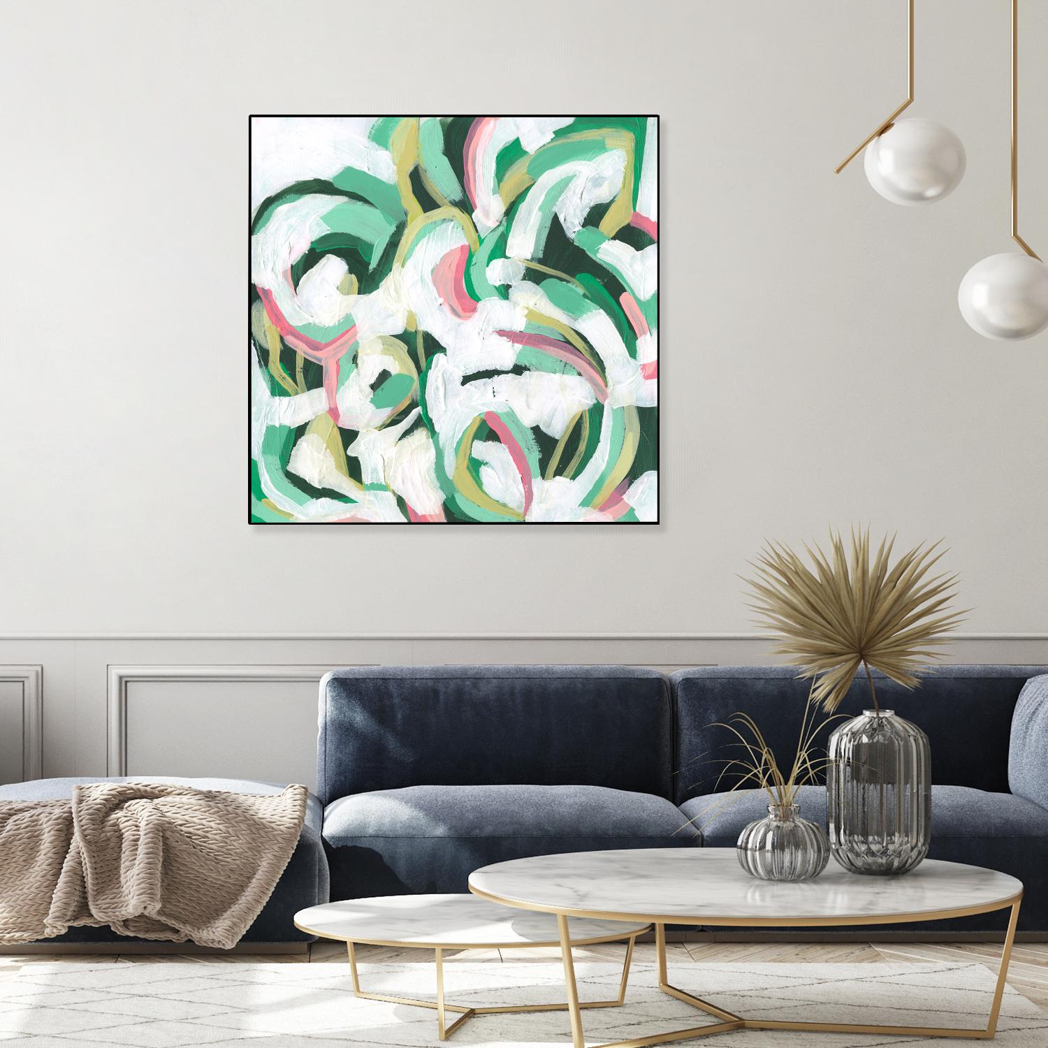 Mint Billows II by June Vess on GIANT ART - pink abstract abstract