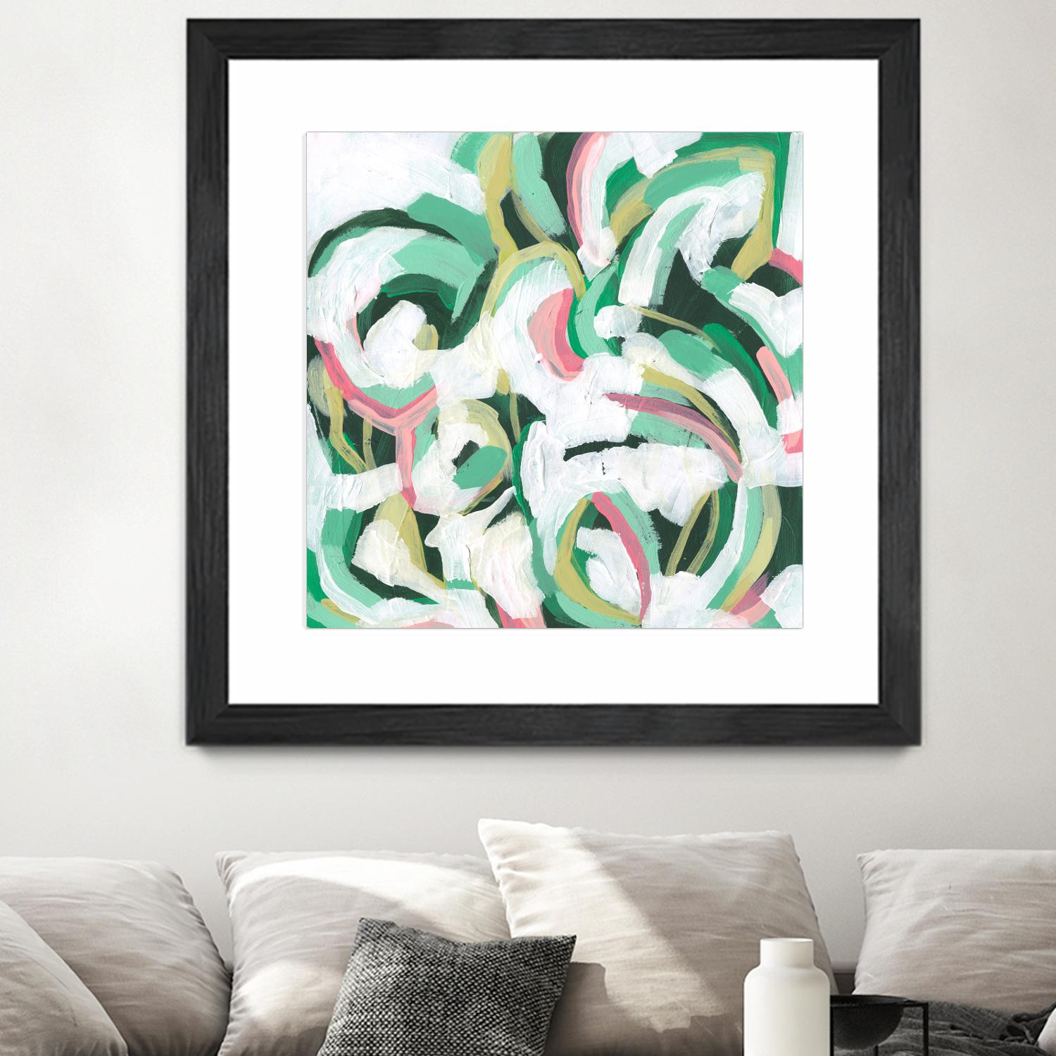 Mint Billows II by June Vess on GIANT ART - pink abstract abstract