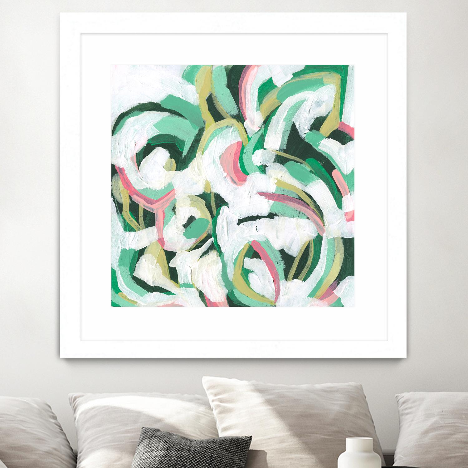 Mint Billows II by June Vess on GIANT ART - pink abstract abstract