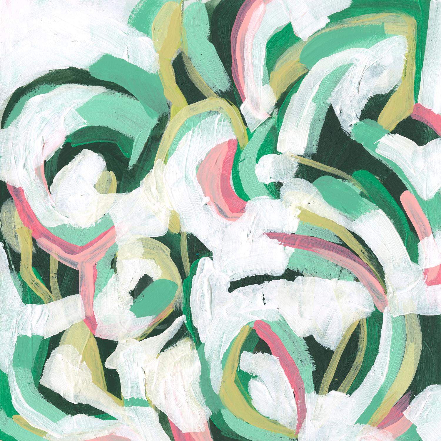 Mint Billows II by June Vess on GIANT ART - pink abstract abstract