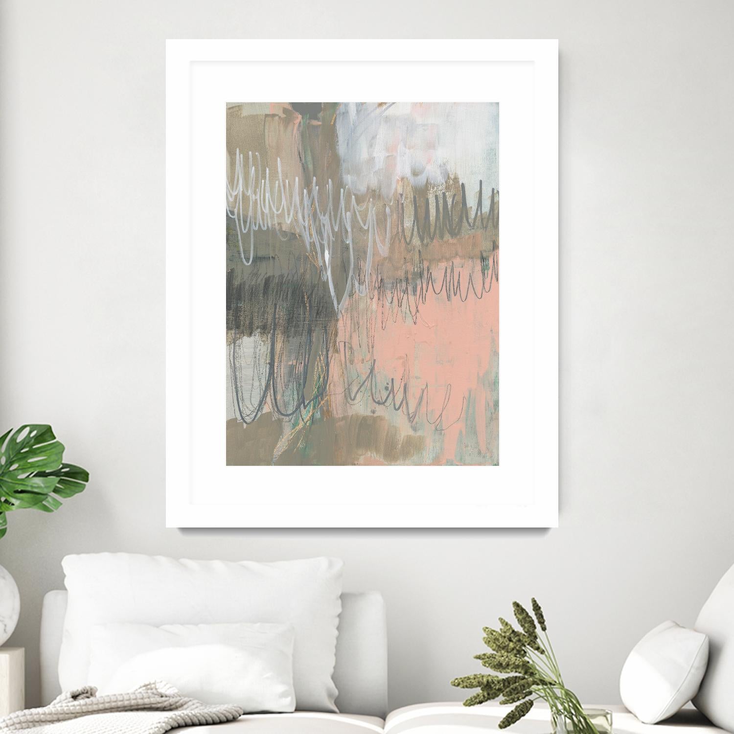 Twombly Script I by Jennifer Goldberger on GIANT ART - beige abstract abstract