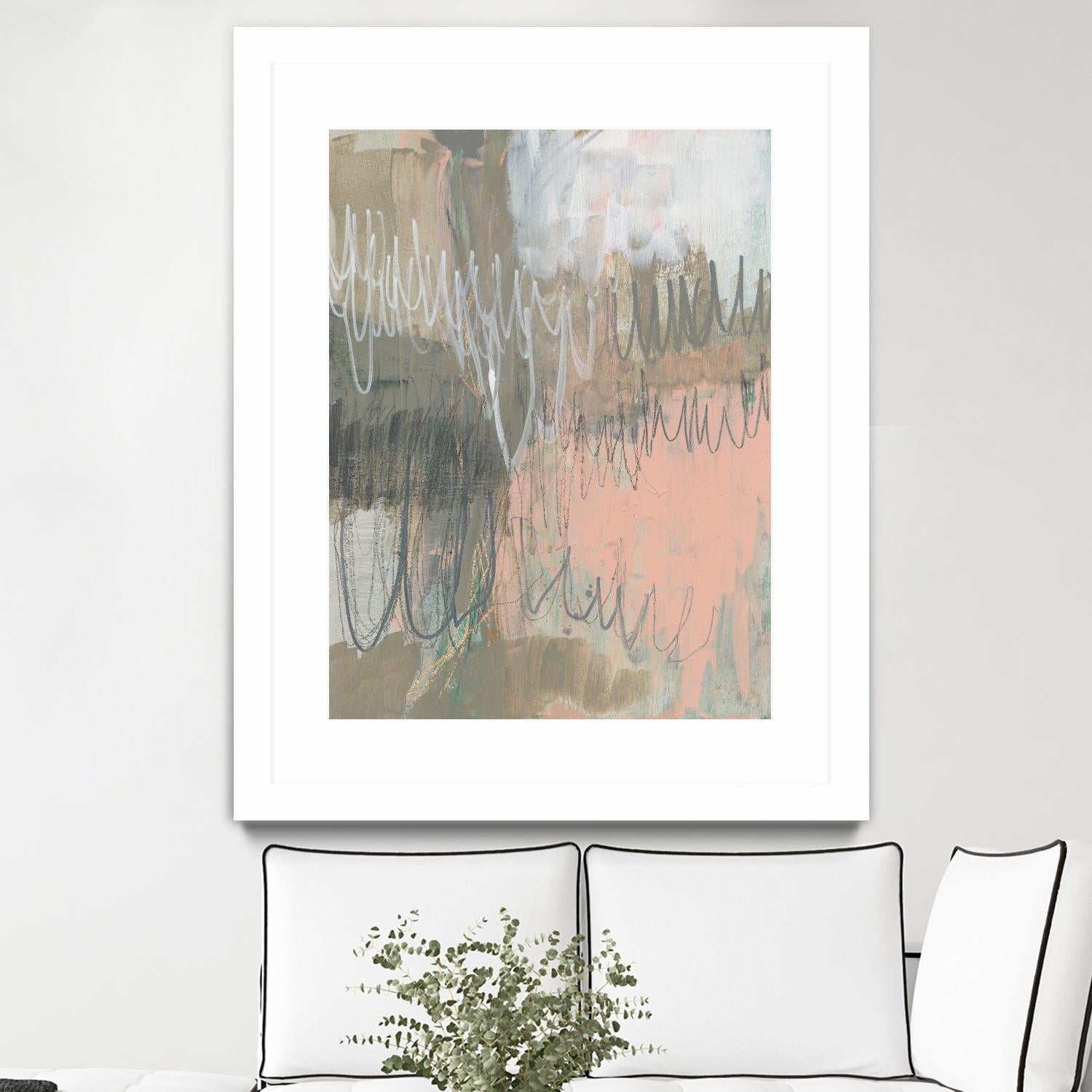 Twombly Script I by Jennifer Goldberger on GIANT ART - beige abstract abstract