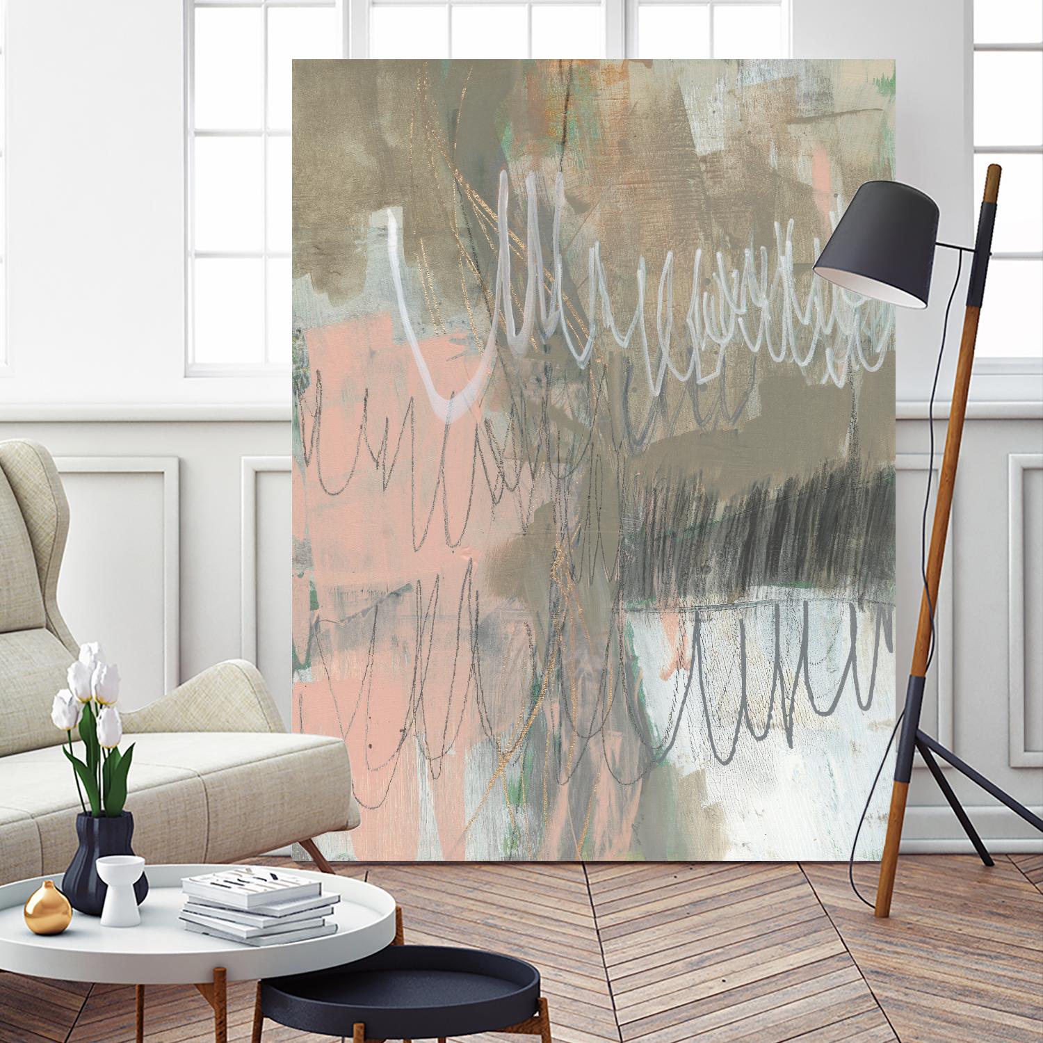 Twombly Script II by Jennifer Goldberger on GIANT ART - pink abstract abstract