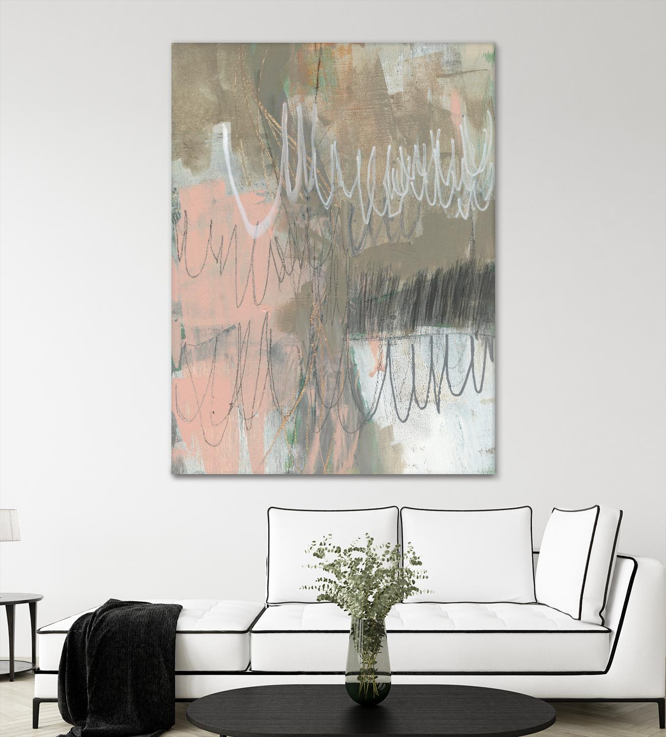 Twombly Script II by Jennifer Goldberger on GIANT ART - pink abstract abstract