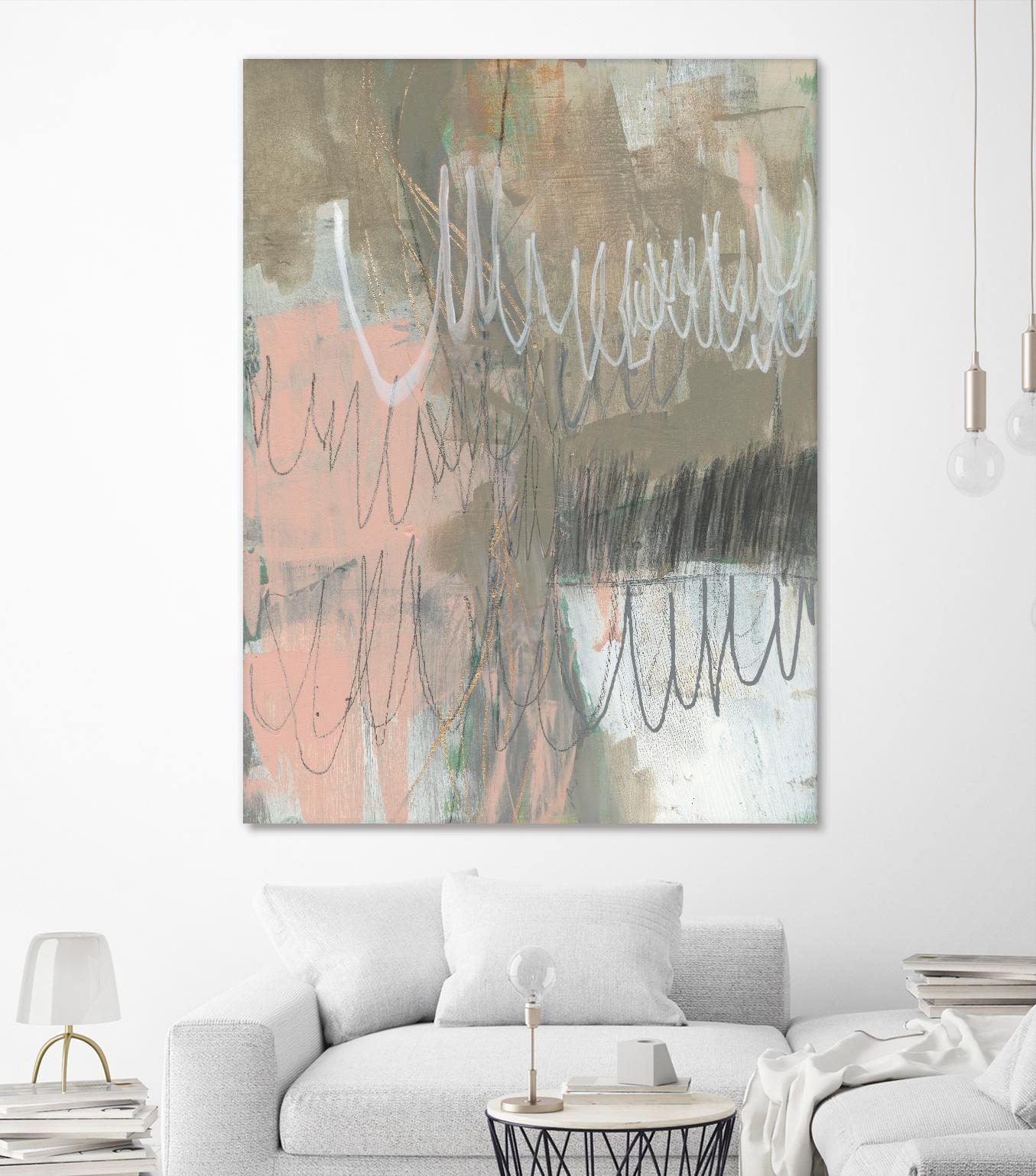 Twombly Script II by Jennifer Goldberger on GIANT ART - pink abstract abstract