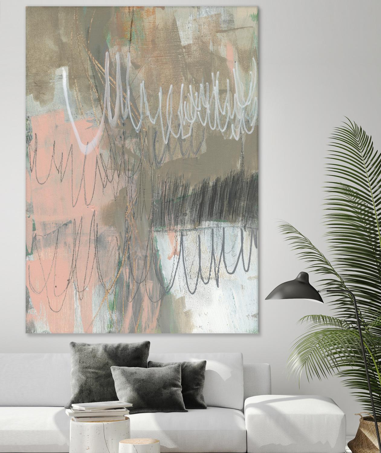 Twombly Script II by Jennifer Goldberger on GIANT ART - pink abstract abstract