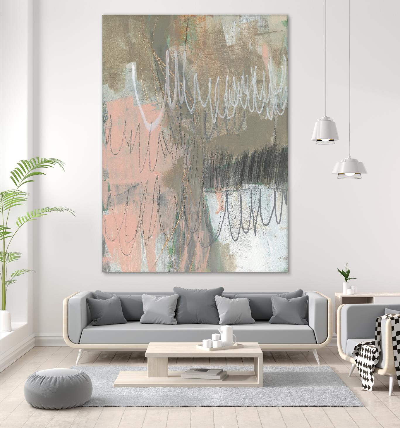 Twombly Script II by Jennifer Goldberger on GIANT ART - pink abstract abstract