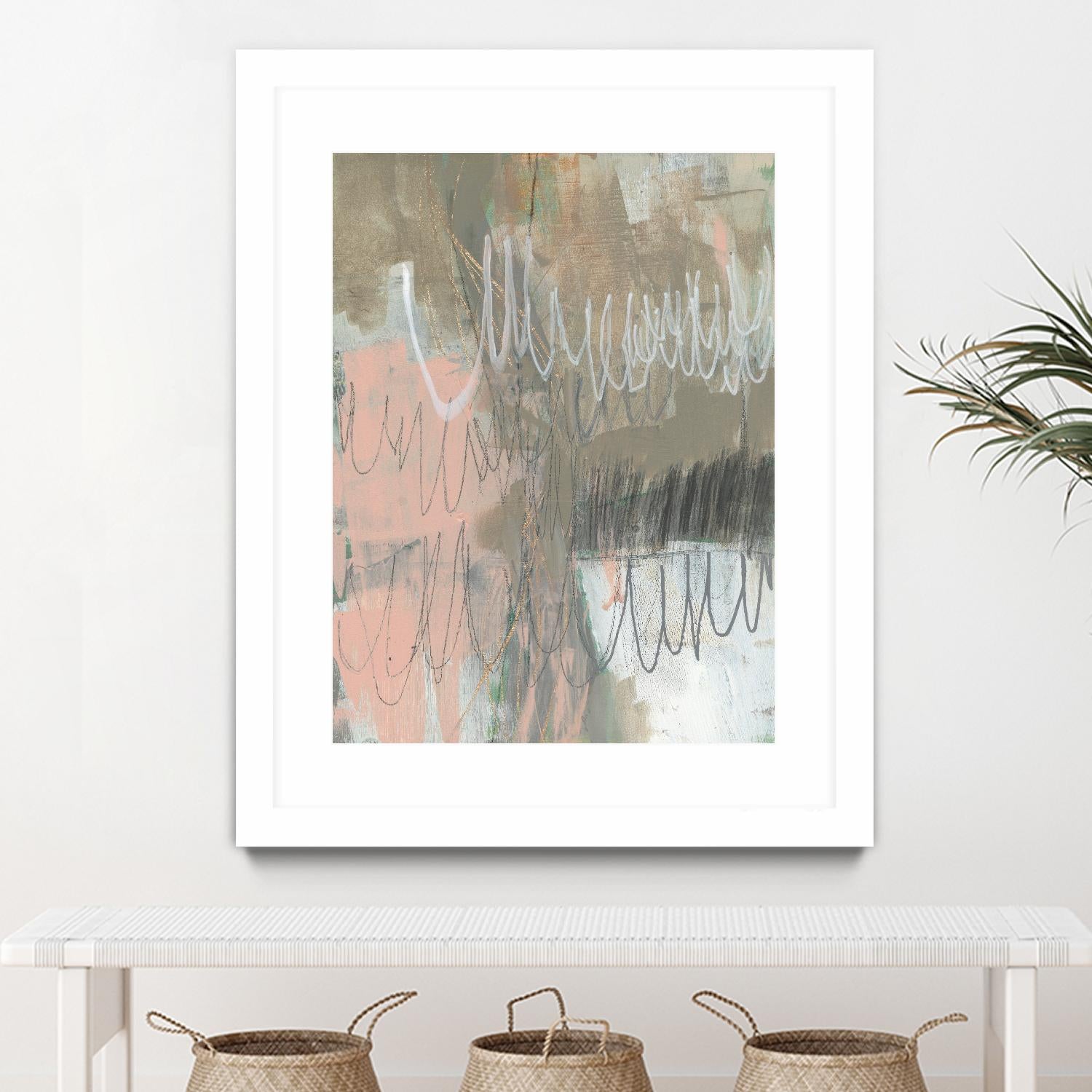 Twombly Script II by Jennifer Goldberger on GIANT ART - pink abstract abstract