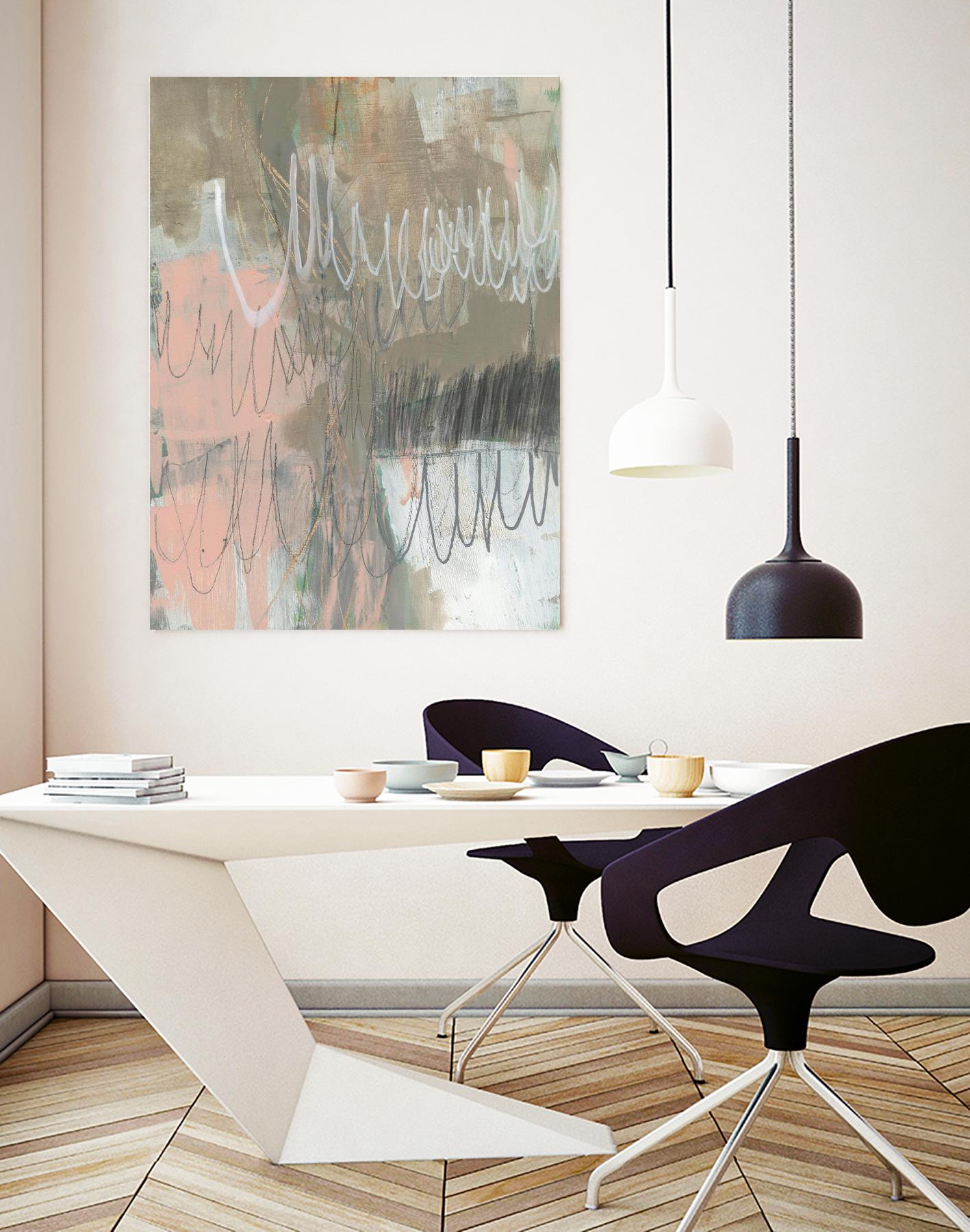 Twombly Script II by Jennifer Goldberger on GIANT ART - pink abstract abstract