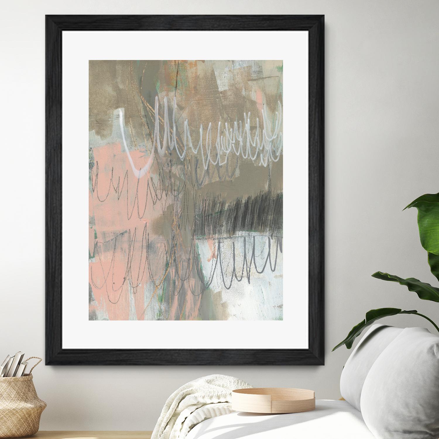Twombly Script II by Jennifer Goldberger on GIANT ART - pink abstract abstract