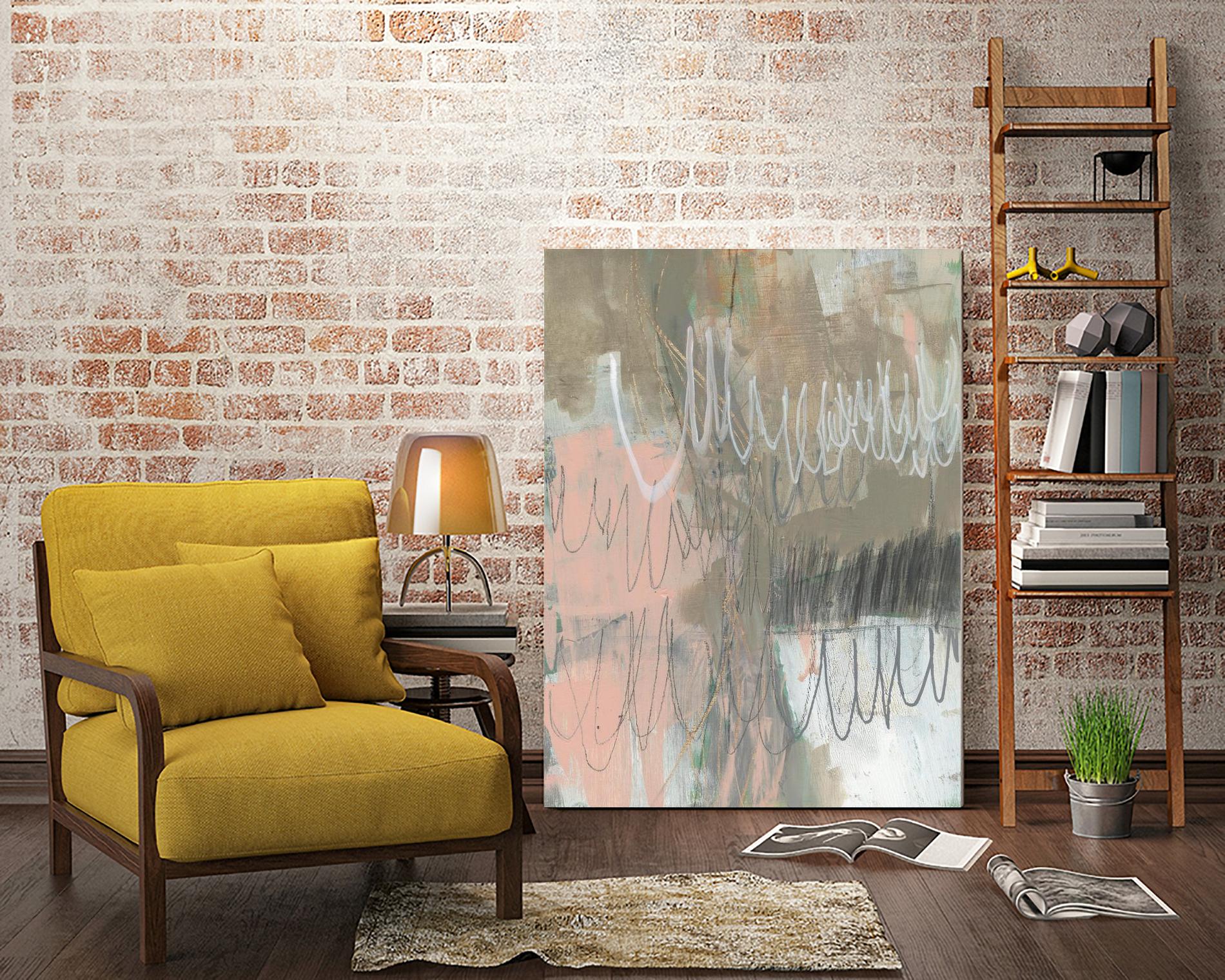 Twombly Script II by Jennifer Goldberger on GIANT ART - pink abstract abstract