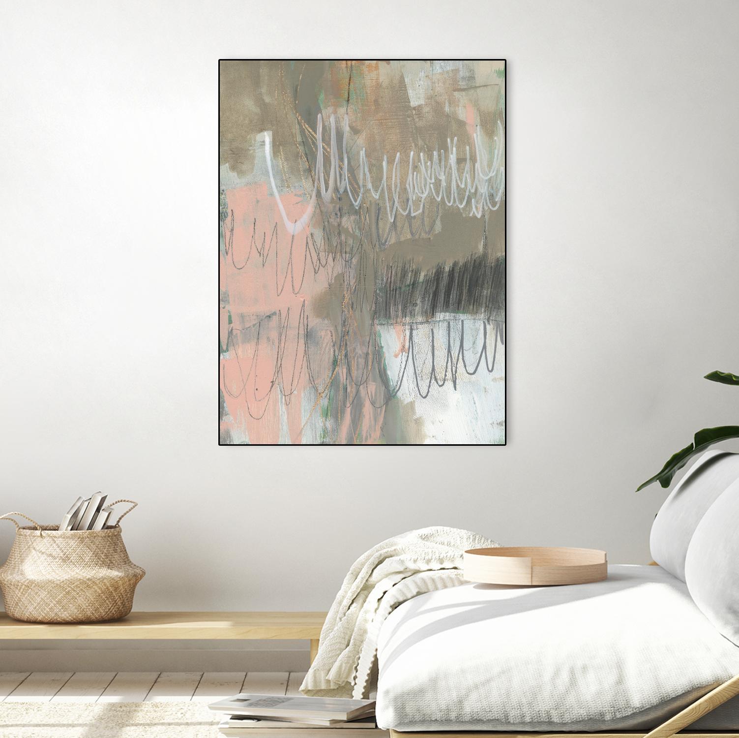 Twombly Script II by Jennifer Goldberger on GIANT ART - pink abstract abstract