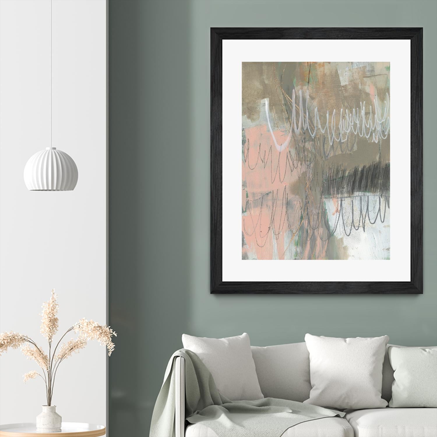 Twombly Script II by Jennifer Goldberger on GIANT ART - pink abstract abstract