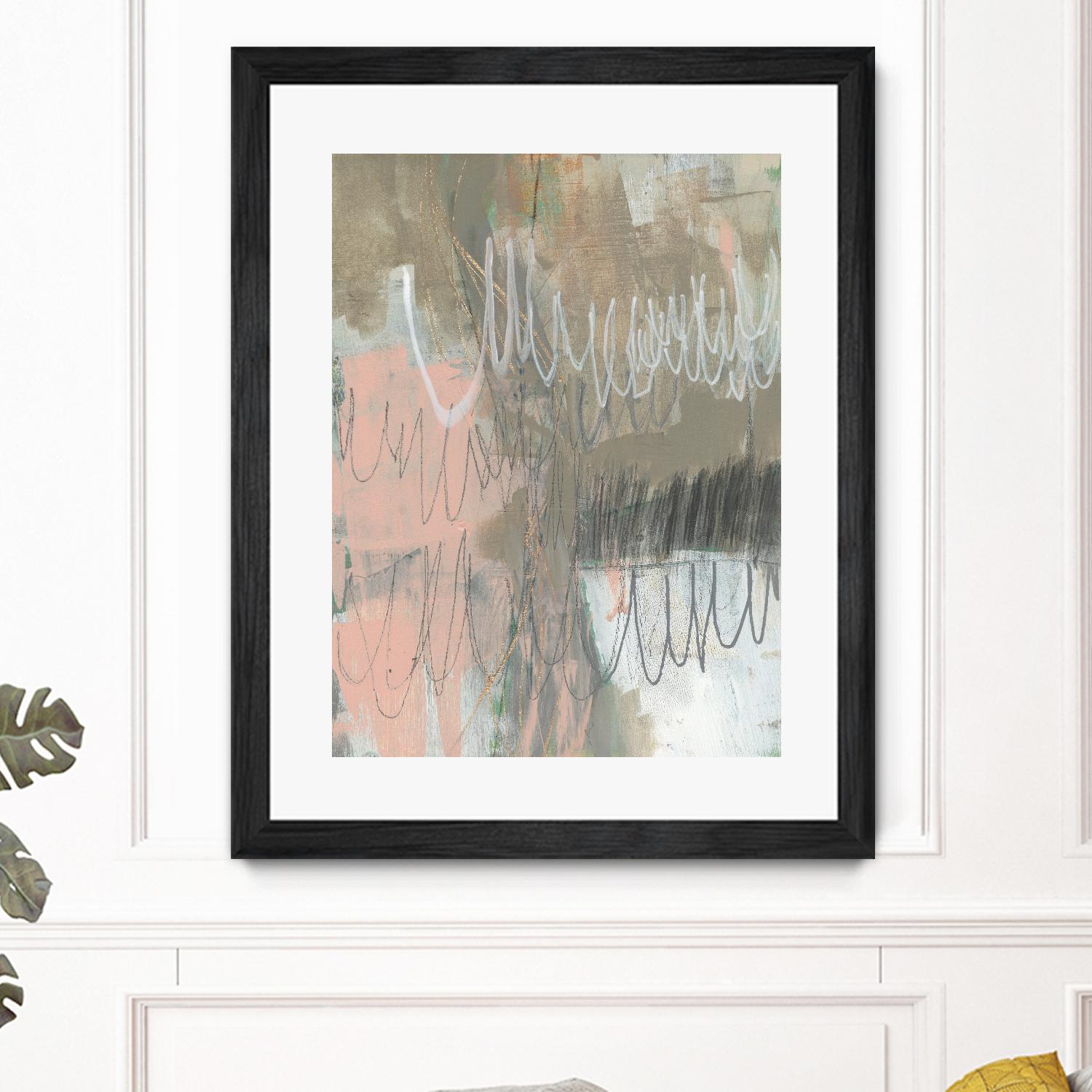 Twombly Script II by Jennifer Goldberger on GIANT ART - pink abstract abstract