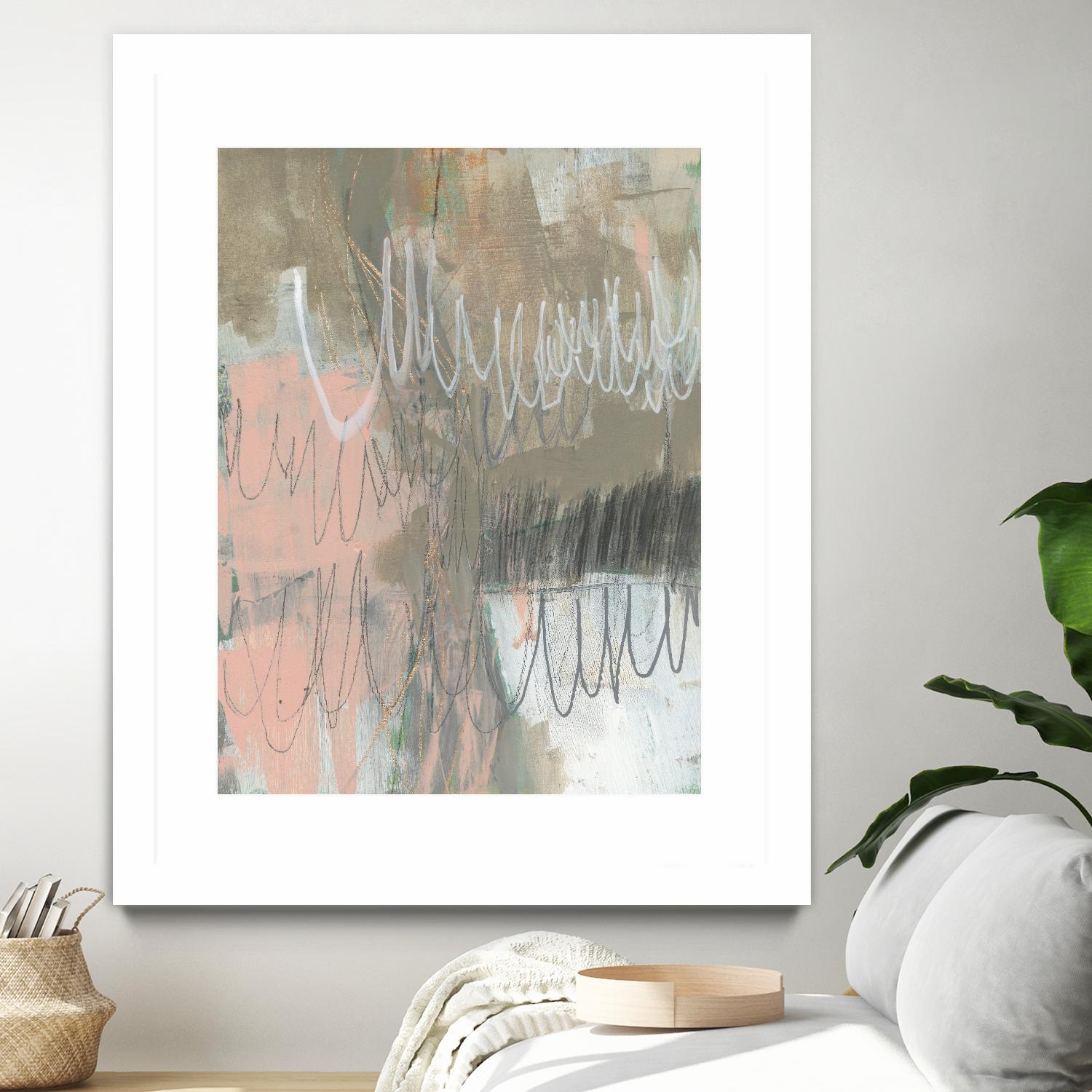 Twombly Script II by Jennifer Goldberger on GIANT ART - pink abstract abstract