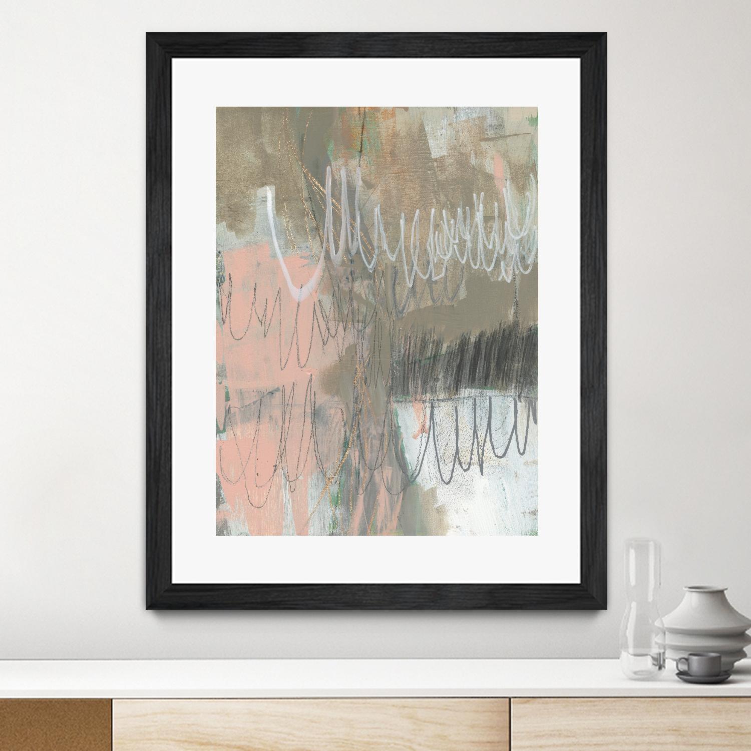 Twombly Script II by Jennifer Goldberger on GIANT ART - pink abstract abstract