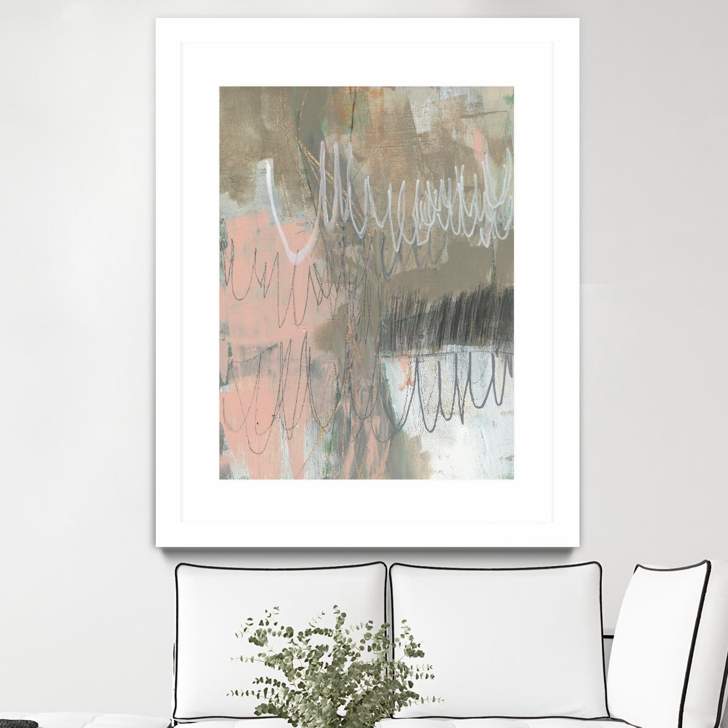 Twombly Script II by Jennifer Goldberger on GIANT ART - pink abstract abstract