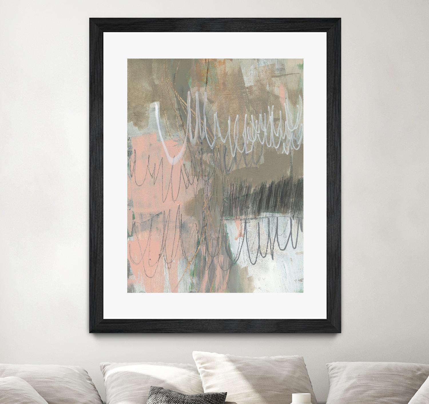 Twombly Script II by Jennifer Goldberger on GIANT ART - pink abstract abstract