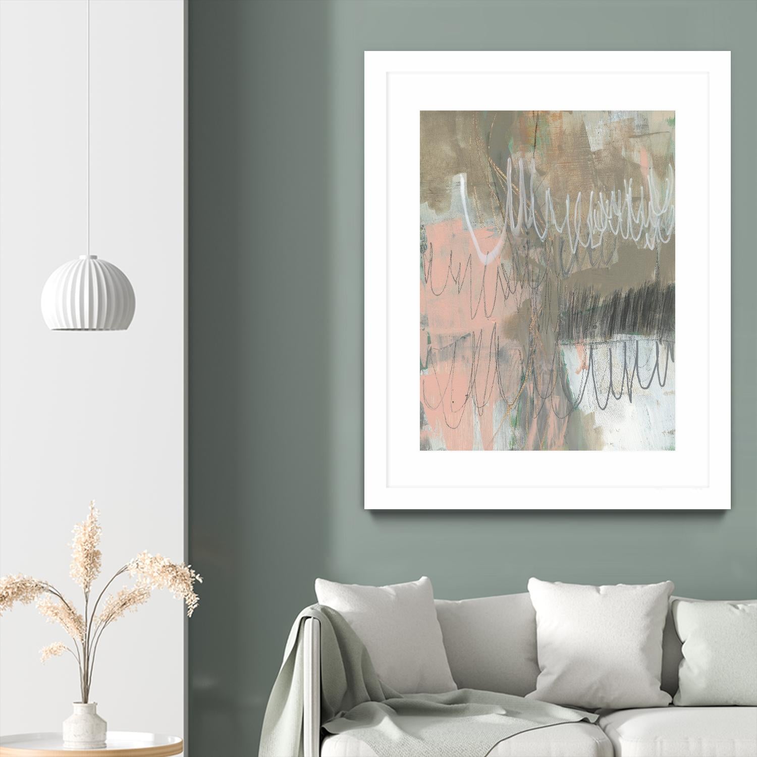 Twombly Script II by Jennifer Goldberger on GIANT ART - pink abstract abstract