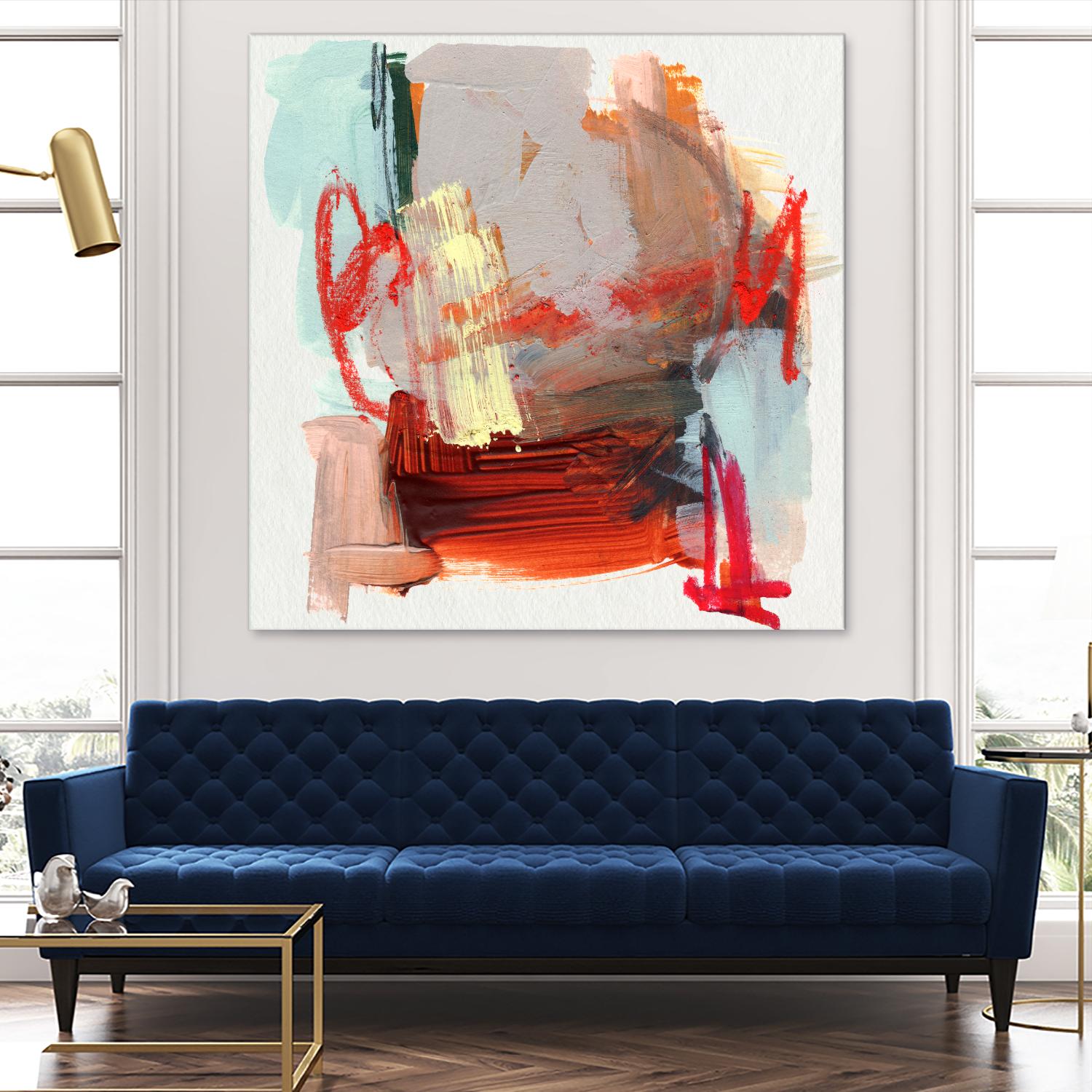 Abstract Metro Maps III by Jennifer Parker on GIANT ART - red abstract abstrait