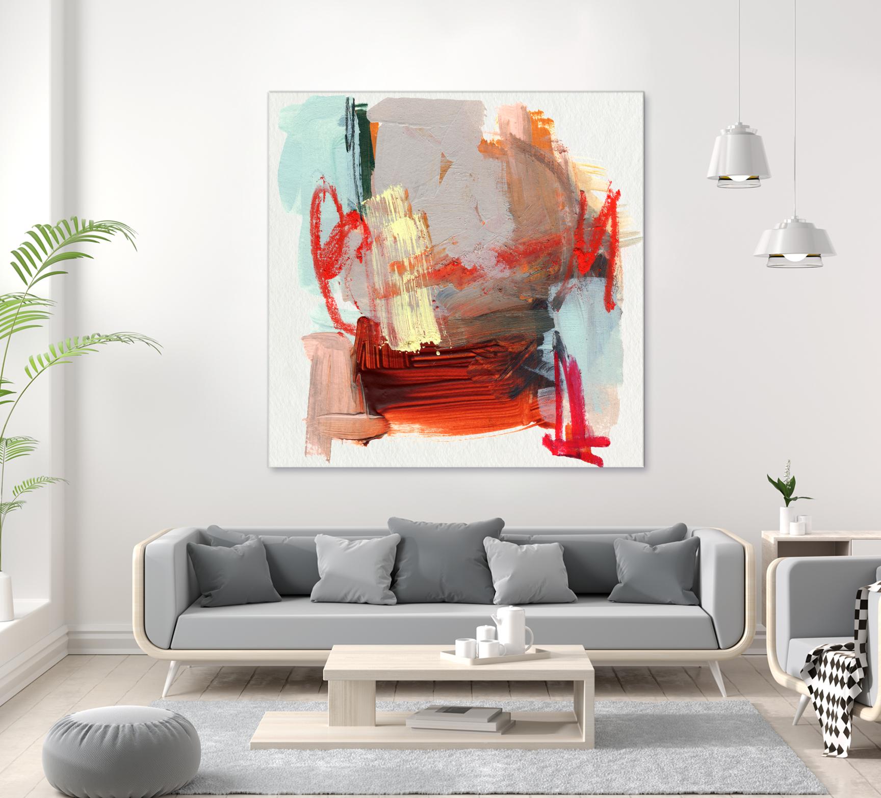 Abstract Metro Maps III by Jennifer Parker on GIANT ART - red abstract abstrait