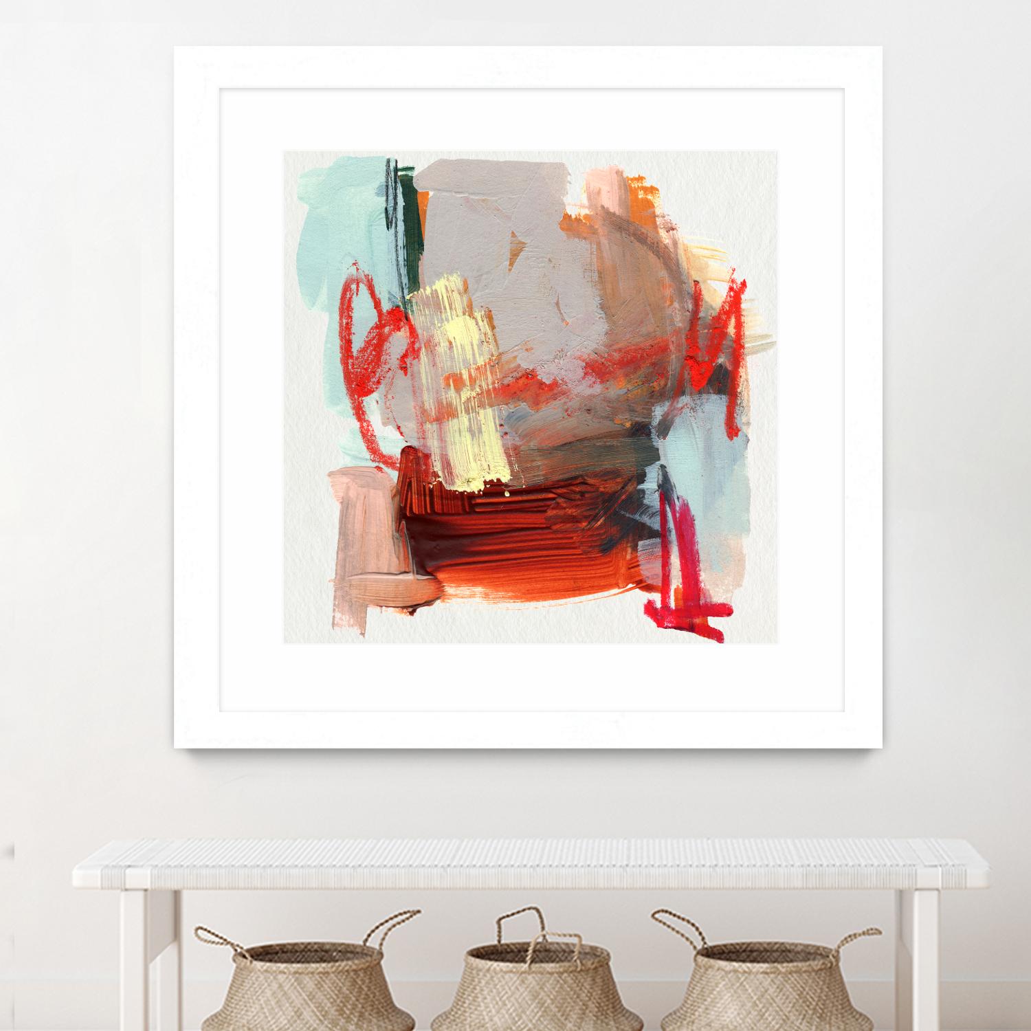 Abstract Metro Maps III by Jennifer Parker on GIANT ART - red abstract abstrait